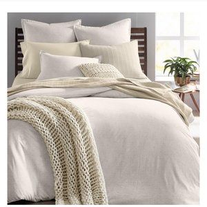 Oake Printed Ethicot FULL / QUEEN Duvet Cover & Shams Set Taupe Printed